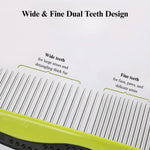 Pet Grooming Comb Set Dual Purpose Detangling and Shedding Tools - GreenFur