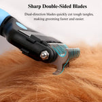 Pet Grooming Comb Three in One Detangling and Dematting Tool - GreenFur