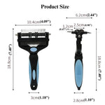 Pet Grooming Comb Three in One Detangling and Dematting Tool - GreenFur