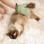 Pet Grooming Glove Dual - Sided Hair Remover for Cats Fur De - shedding Tool - GreenFur