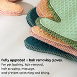 Pet Grooming Glove Dual - Sided Hair Remover for Cats Fur De - shedding Tool - GreenFur