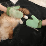Pet Grooming Glove Dual - Sided Hair Remover for Cats Fur De - shedding Tool - GreenFur
