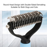 Pet Grooming Shedding Hair Removal Cat Dog Knotting Brush - GreenFur