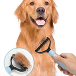 Pet Grooming Shedding Hair Removal Cat Dog Knotting Brush - GreenFur