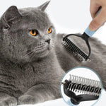Pet Grooming Shedding Hair Removal Cat Dog Knotting Brush - GreenFur