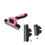 Pet Grooming Tool TPR Handle Stainless Steel Dog Shedding Brush - GreenFur