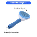 Pet Hair Remover Comb One - click Self Cleaning Pet Brush - GreenFur