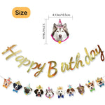 Pet Happy Birthday Letter Decor Funny Dog Face Banner - GreenFur