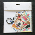 Pet Happy Birthday Letter Decor Funny Dog Face Banner - GreenFur