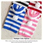 Pet Hoodie Sweater Striped Knit Christmas Dog Apparel with Hood - GreenFur