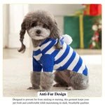 Pet Hoodie Sweater Striped Knit Christmas Dog Apparel with Hood - GreenFur