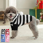 Pet Hoodie Sweater Striped Knit Christmas Dog Apparel with Hood - GreenFur