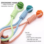 Pet Interactive Feeding Toy Dog Rope Knot and TPR Ball Toy - GreenFur