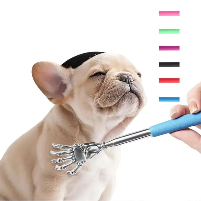 Pet Interactive Play Toy Retractable Scratch Comb Tickle Scratcher Cat Telescopic Teaser Wand - GreenFur