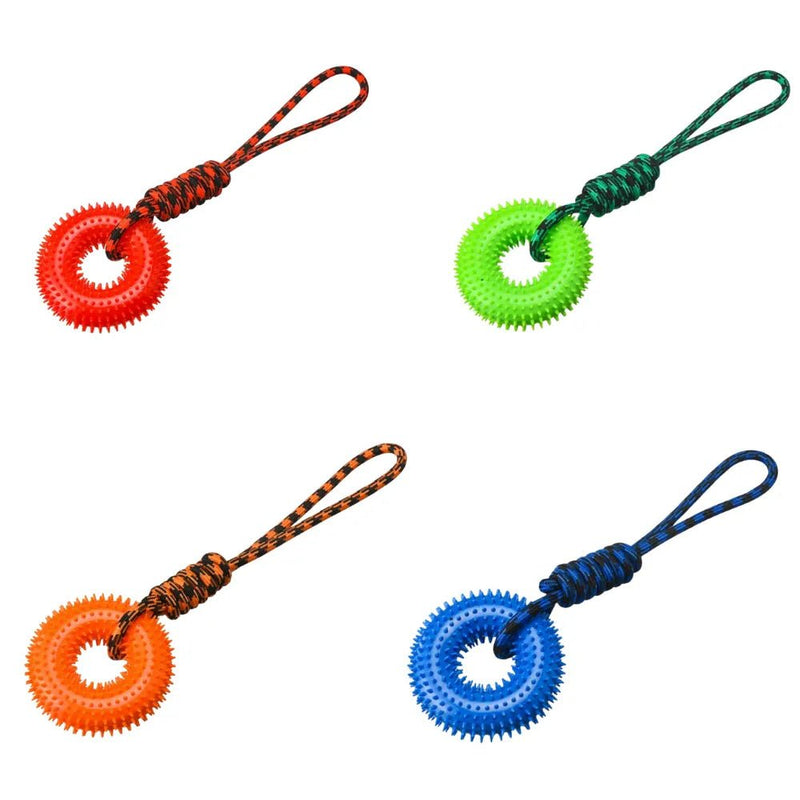 Pet Interactive Rope Knot TPR Toy Teeth Cleaning Dog Toy - GreenFur