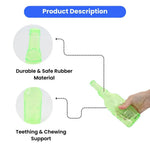 Pet Interactive Squeaky Rubber Chew Teething Bottle Toy - GreenFur