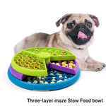 Pet IQ Rotating Feeder Three - layer Pet Slow - Feeding Bowl - GreenFur