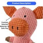 Pet Plush Grinding Teeth Toy Cute Animal Shaped, Pink Pig - GreenFur