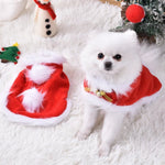 Pet Red Christmas Cape Cat Cloak Bell Hooded Puppy Winter Outfit - GreenFur
