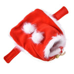 Pet Red Christmas Cape Cat Cloak Bell Hooded Puppy Winter Outfit - GreenFur
