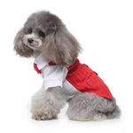 Pet Red Tuxedo Dog Striped Suit with Double Bow Ties - GreenFur