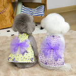 Pet Summer Tank Top Skirt with Bow Design - GreenFur