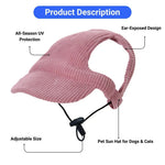 Pet Sun Hat with Ear Holes Outdoor Shade Cap for Dogs and Cats - GreenFur