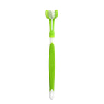 Pet Teeth Care Cleaning Mouth Three Sided Soft Bristle Dog Toothbrush - GreenFur