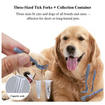 Pet Tick Removal Tool Kit with Comb Tweezers Pen and Fork - GreenFur