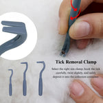 Pet Tick Removal Tool Kit with Comb Tweezers Pen and Fork - GreenFur