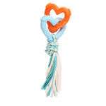 Pet Toy Cotton Rope Heart - Shaped Double Ring Durable Chew and Teething Knot - GreenFur