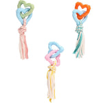 Pet Toy Cotton Rope Heart - Shaped Double Ring Durable Chew and Teething Knot - GreenFur