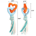 Pet Toy Cotton Rope Heart - Shaped Double Ring Durable Chew and Teething Knot - GreenFur