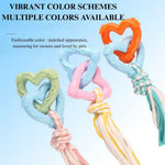 Pet Toy Cotton Rope Heart - Shaped Double Ring Durable Chew and Teething Knot - GreenFur