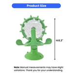 Pet Treat Dispenser Toy with Suction Cup 360° Rotating Cat Food Puzzle Feeder - GreenFur