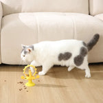Pet Treat Dispenser Toy with Suction Cup 360° Rotating Cat Food Puzzle Feeder - GreenFur
