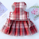 Pet Vest Apparel JK Plaid Skirt with Leash - GreenFur