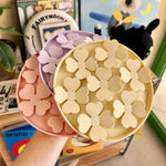 Petal - Shaped Dog Licking Mat Round Pet Licking Plate Silicone Slow - Feeding Mat - GreenFur