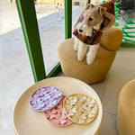 Petal - Shaped Dog Licking Mat Round Pet Licking Plate Silicone Slow - Feeding Mat - GreenFur