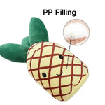 Pineapple Shape Stuffed Plush Dog Toy with Squeaker - GreenFur
