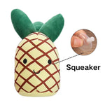 Pineapple Shape Stuffed Plush Dog Toy with Squeaker - GreenFur