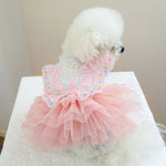 Pink Color Pet Clothes Cute Butterfly Fairy Tulle Dress for Dog - GreenFur