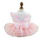 Pink Color Pet Clothes Cute Butterfly Fairy Tulle Dress for Dog - GreenFur