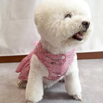 Pink Color Sequin Dog and Cat Dress Wedding Gown - GreenFur