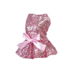 Pink Color Sequin Dog and Cat Dress Wedding Gown - GreenFur