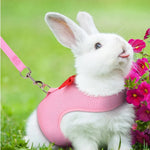 Pink Comfortable Mesh Bunny Rabbit Harness and Leash Set - GreenFur