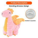 Pink Cute Standing Dinosaur Chew - Resistant Squeaky Plush Dog Toy - GreenFur