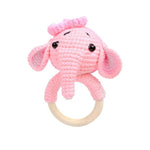 Pink Elephant Handmade Knitted Dog Toy Interactive - GreenFur