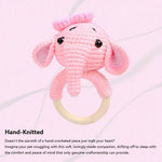 Pink Elephant Handmade Knitted Dog Toy Interactive - GreenFur