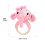 Pink Elephant Handmade Knitted Dog Toy Interactive - GreenFur